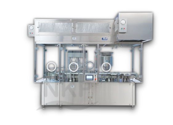 N.K.P. Pharma offers Automatic Six Head Injectable Liquid Filling with Rubber Stoppering Machine.