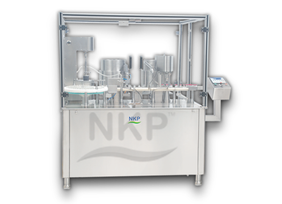 N.K.P. Pharma offers Injectable Liquid Filling with Rubber Stoppering & Sealing Machine.